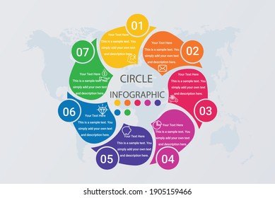 
Simple circle infographic elements vector image