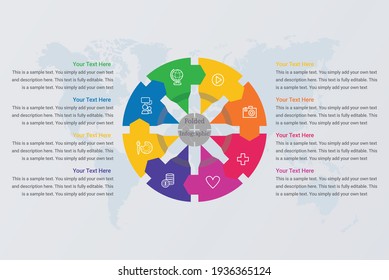 Simple circle infographic elements vector image 8
