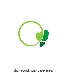 simple circle leaf parsley design logo vector