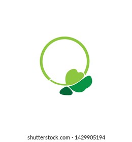 simple circle leaf parsley design logo vector