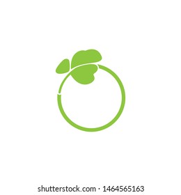 simple circle leaf parsley design logo vector