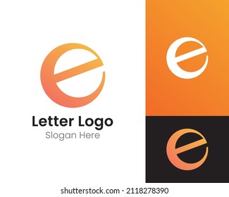 Simple circle letter E logo design template, eps10 isolated