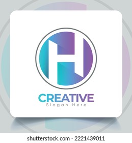 Simple Circle Letter H Logo Template Design.Vector Logo For Letter H Template  Excellent H Combination Concept, Creative Alphabet Letters With Icon.
