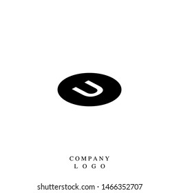 simple circle letter U business logo element. technology badge symbol