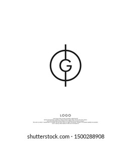 simple circle line G logo letter minimalist design concept isolated on white background