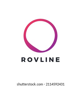 Simple circle logo design. Logo gradient design, concept of future and forward. Letter O simple modern logo design. Flat and minimalist brand identity	