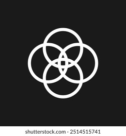 Design de logotipo de círculo simples isolado em fundo preto 