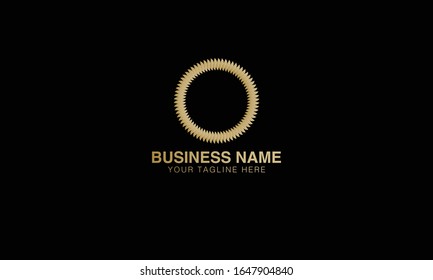 Simple circle logo vector designs in gold.