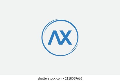 Simple circle and modern AX letter art, symbol, logo design for brand and business