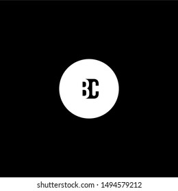 simple circle modern BC logo letters in the shadow design concept isolated on black background