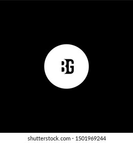 simple circle modern BG logo letters in the shadow design concept isolated on black background