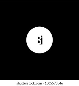 simple circle modern Bi logo letters in the shadow design concept isolated on black background