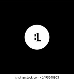 simple circle modern BL logo letters in the shadow design concept isolated on black background