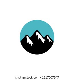 Simple circle mountain symbol logo template