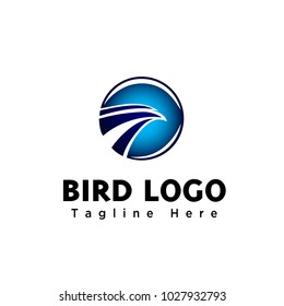 simple circle with negative space abstract eagle head logo