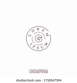 Concepto de diseño minimalista de la letra G del logotipo del contorno de círculo simple