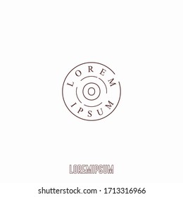 Simple circle outline stamp O logo letter minimalist design concept