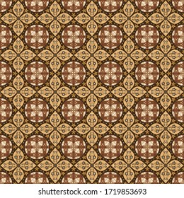 Simple circle pattern on Kawung batik design with soft golden brown color design