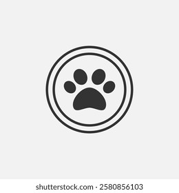 Simple Circle Paw Logo Design