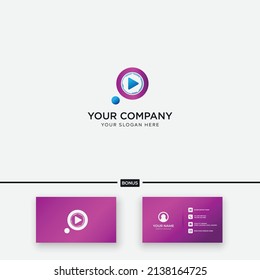círculo simple Reproducir el logotipo de música diseño moderno