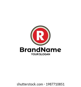 Simple Circle R logo Design Vector