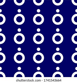 Simple Circle Round Blue Monochrome Seamless Pattern Background Wallpaper.  Pattern for Textile, fabric, paper, print, interior, decor and more.