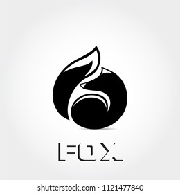 simple Circle sit down fox logo