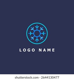 Simple Circle Snow Logo Design