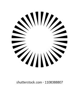 Simple circle sunshine symbol. Radial burst. Black vector illustration.