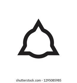 simple circle triangle geometric line frame logo vector