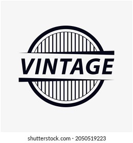 Simple Circle Vintage Emblem Vector Design Illustration
