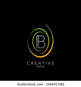 Simple Circle Wheel Abstract Techno letter B logo icon. Creative simple vector design concept letter B on  circle wheel for technology business, industry and more service brands.