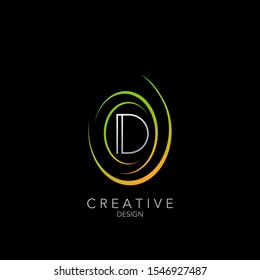 Simple Circle Wheel Abstract Techno letter D logo icon. Creative simple vector design concept letter D on  circle wheel for technology business, industry and more service brands.