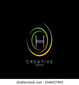 Simple Circle Wheel Abstract Techno letter H logo icon. Creative simple vector design concept letter H on  circle wheel for technology business, industry and more service brands.