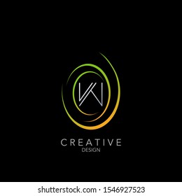 Simple Circle Wheel Abstract Techno letter W logo icon. Creative simple vector design concept letter W on  circle wheel for technology business, industry and more service brands.