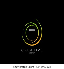 Simple Circle Wheel Abstract Techno letter T logo icon. Creative simple vector design concept letter T on  circle wheel for technology business, industry and more service brands.