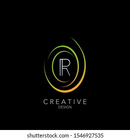 Simple Circle Wheel Abstract Techno letter R logo icon. Creative simple vector design concept letter R on  circle wheel for technology business, industry and more service brands.