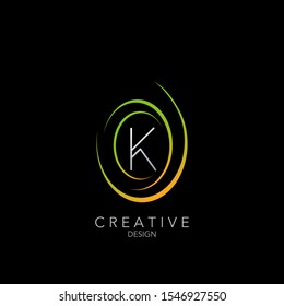 Simple Circle Wheel Abstract Techno letter K logo icon. Creative simple vector design concept letter K on  circle wheel for technology business, industry and more service brands.