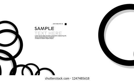 Simple Circles Background , with color black and shadow . vector graphic design on eps 10