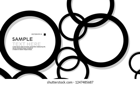 Simple Circles Background , with color black and shadow . vector graphic design on eps 10