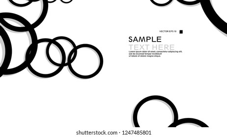 Simple Circles Background , with color black and shadow . vector graphic design on eps 10
