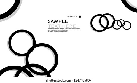Simple Circles Background , with color black and shadow . vector graphic design on eps 10