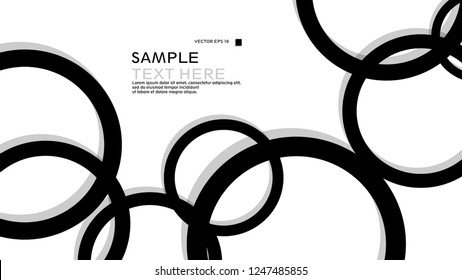Simple Circles Background , with color black and shadow . vector graphic design on eps 10