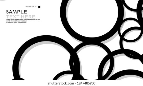 Simple Circles Background , with color black and shadow . vector graphic design on eps 10