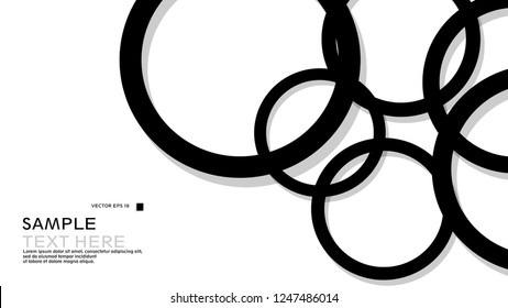 Simple Circles Background , with color black and shadow . vector graphic design on eps 10