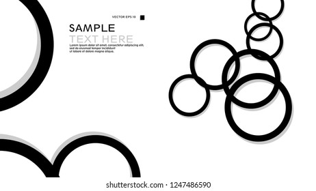 Simple Circles Background , with color black and shadow . vector graphic design on eps 10