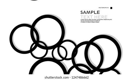 Simple Circles Background , with color black and shadow . vector graphic design on eps 10