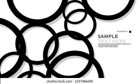 Simple Circles Background , with color black and shadow . vector graphic design on eps 10