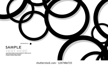Simple Circles Background , with color black and shadow . vector graphic design on eps 10