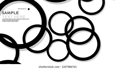 Simple Circles Background , with color black and shadow . vector graphic design on eps 10